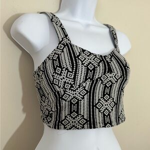 GingerG sz XS tank top in black and white with a light bra fabric.